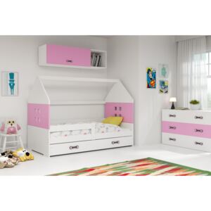 Detská posteľ Dominik 80x160 Farba: Biela / ružová