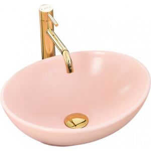 SOFIA L. Pink ružová matná umývadlo na dosku 41 cm x 34,5 cm x 13,5 cm