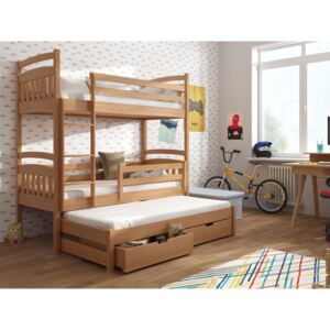 Detská poschodová posteľ 90 cm Anie (buk). Akcia -32%. Vlastná spoľahlivá doprava až k Vám domov