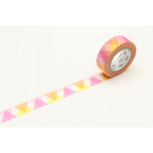 Japonská papierová páska Pink Triangle and Diamond