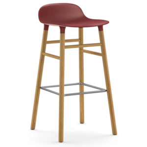 Normann Copenhagen Barová stolička Form 75 cm, red/oak