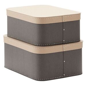 Obdĺžikové úložné boxy Minimalistic 2ks - šedé
