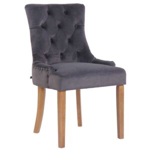 Jedálenská stolička Aberdeen ~ zamat, drevené nohy antik svetlé Farba Tmavo sivá