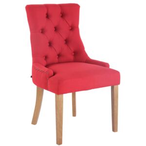 Jedálenská stolička Aberdeen ~ látka, drevené nohy antik svetlé Farba Červená