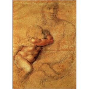 Reprodukcia, Obraz - Michelangelo - Madonna Col Bambino, (50 x 70 cm)