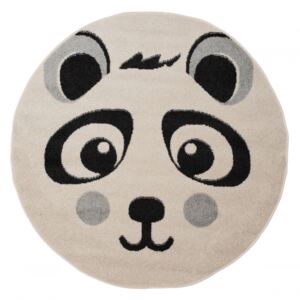 Detský kusový koberec Panda krémový kruh, Velikosti 120x120cm