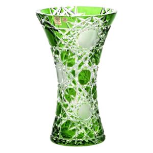 Krištáľová váza Flake, farba zelená, výška 255 mm