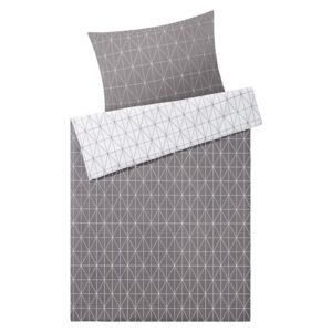 MERADISO® Feinbiber posteľná bielizeň, 140 x 200 c, vzor šedá (100305782)