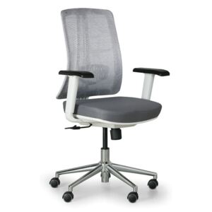 Kancelárska stolička Human, biela/sivá