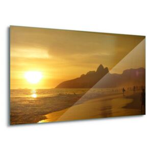 Sklenený obraz - Rio Sunset 4 x 30x80 cm