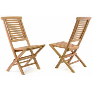 Sada 2 ks záhradnej stoličky DIVERO Hantown - teakové drevo