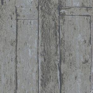 Vliesové tapety na stenu Imagine 31772, rozmer 10,05 m x 0,53 m, drevený obklad sivo-hnedý s výraznou štruktúrou, MARBURG