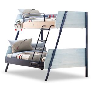 Cilek Študentská poschodová posteľ (90x200-120x200 cm) Duo Farba: bielený dub/modrá