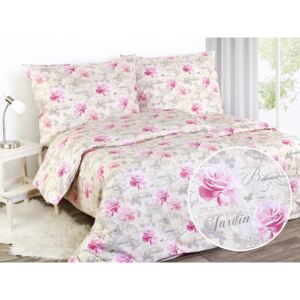 Goldea bavlnené posteľné obliečky - vzor 695 romanticke ruže 140 x 200 a 70 x 90 cm