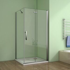 Štvorcový sprchovací kút MELODY 90x90 cm sa zalamovacím dverami vrátane sprchovej vaničky z liateho mramoru