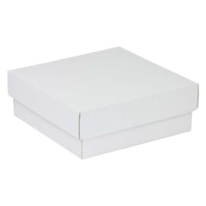 Darčeková krabička s vekom 200x200x70 mm, biela