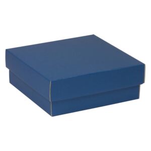 Darčeková krabička s vekom 200x200x70 mm, modrá