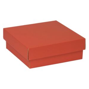 Darčeková krabička s vekom 200x200x70 mm, koralová