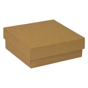 Darčeková krabička s vekom 200x200x70 mm, hnedá - kraft