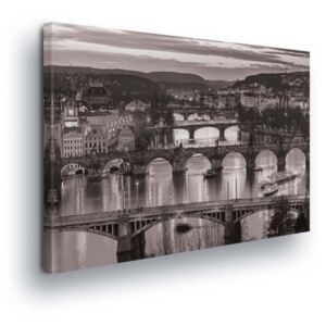 Obraz na plátne - Black & White Prague 60x40 cm
