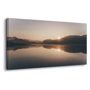 Obraz na plátne - Sunrise Over The Lake 100x75 cm