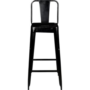 Kodaňská barová stolička zo železa - starožitná čierna