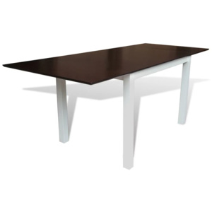 Rozťahovací jedálenský stôl kaučukový hnedo-biely 190 cm