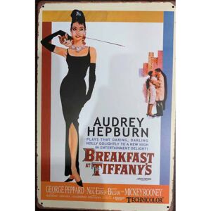 Ceduľa Breakfast Tiffanys 30cm x 20cm Plechová tabuľa