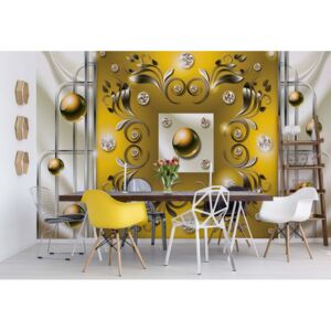 Fototapeta - Abstract Modern Design Yellow Vliesová tapeta - 368x254 cm