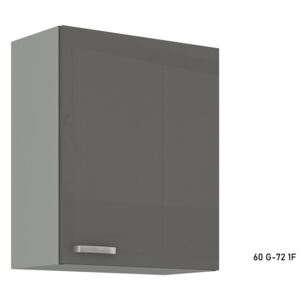 Kuchyňská skříňka horní svislá GREY 60 G-72 1F, 60x71,5x31, šedá/šedá lesk
