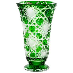 Krištáľová váza Flake, farba zelená, výška 305 mm