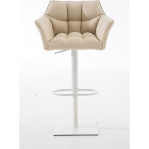 Barová stolička Damas W1 ~ látka, biely rám Farba Krémová