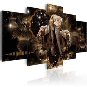 Obraz na plátne - Brown Elephants 100x50 cm