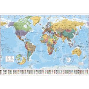 Plagát, Obraz - Politická mapa sveta, (91,5 x 61 cm)