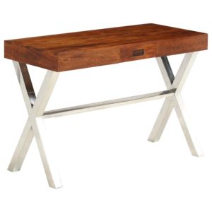 Stôl masívne akáciové drevo sheeshamová povrchová úprava 110x50x76 cm