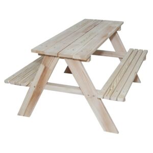 MAXMAX Detský záhradný stôl s lavičkami 92x78x52 cm