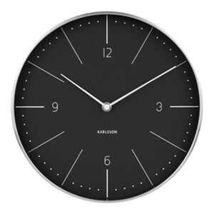 Čierno-strieborné nástenné hodiny - Karlsson Normann Numbers, OE 27,5 cm