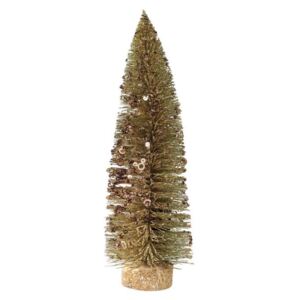 Zlatý trblietavý vianočný stromček - 27 cm
