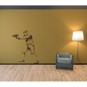 GLIX Banksy "Trooper" - nálepka na stenu Hnedá 50 x 65 cm