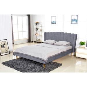 Čalúnená posteľ Florence 160x200, sivá, vrátane roštu