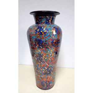 Váza DIVA, modrá tmavá, keramika, ručná práca modrá GUCCI /modro zlatá/ 80 cm