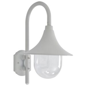 Záhradná nástenná lampa E27 42 cm hliníková biela