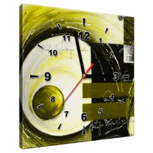 Tlačený obraz s hodinami Žlté tvary ZP2526A_1AI