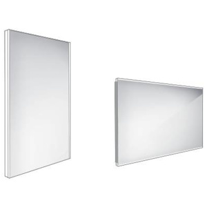Nimco Zrkadlá - Kúpeľňové podsvietené LED zrkadlo 400 mmx600 mm, hranaté, alumínium ZP 9000