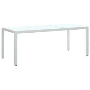 Záhradný stôl biely 190x90x75 cm polyratan
