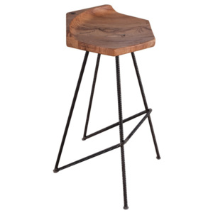Barová stolička so sedákom z masívneho dubového dreva Flame furniture Inc. Ber-hex