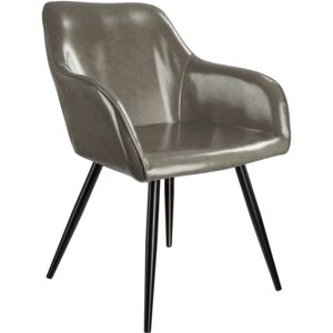 Tectake 403679 stoličky z umelej kože marilyn - tmavo šedá-čierna