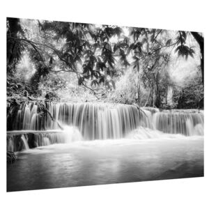 Čiernobiely obraz vodopádov (70x50 cm)
