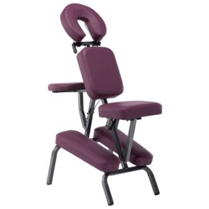 Masážna stolička, umelá koža, burgundská červená 122x81x48 cm
