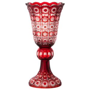 Krištáľová váza Petra, farba rubínová, výška 430 mm